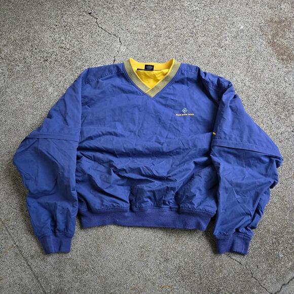 Vtg SUN MOUNTAIN Black Butte Ranch Convertible Zip Off Sleeve Golf Jacket Lg - Picture 1 of 6